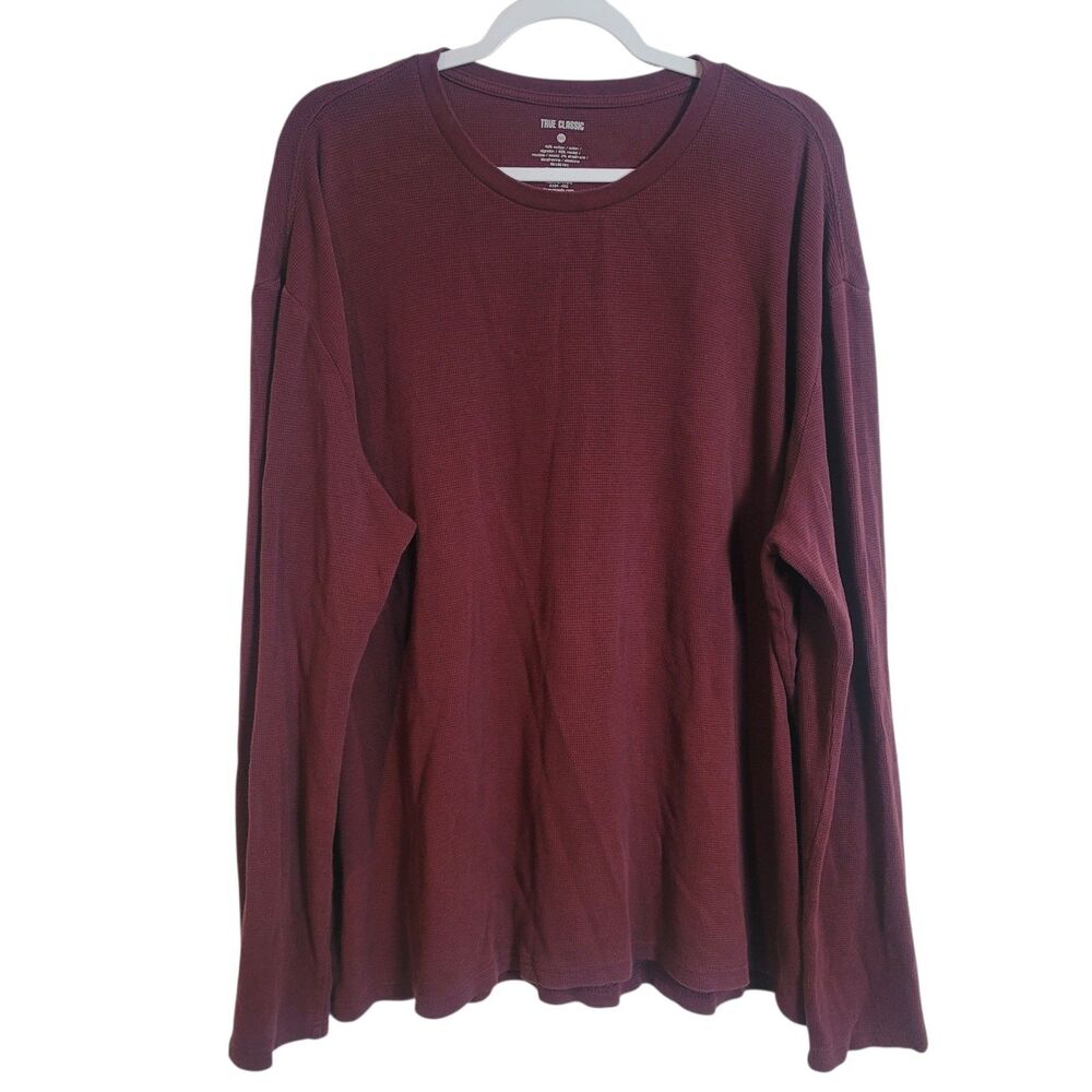 True Classic Thermal Long Sleeve Shirt Men's Size 3X Maroon Red Casual Workwear
